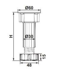 Hafele PFT12 Baza Ayağı Beyaz 100mm