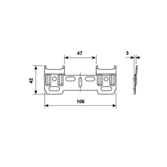 Hafele TR8 Montaj Plakası Vidalı Çift 42x106mm