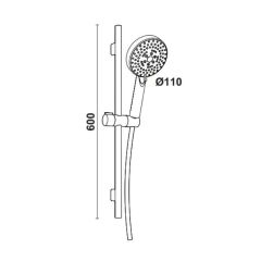 Hafele Sürgülü Duş Sistemi Boda 5 Fonksiyonlu Parlak Krom