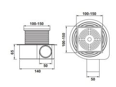 Hafele VORTEX Yer Süzgeci Yatay 100X100 Mat Siyah