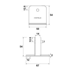 Hafele T Bağlantı Köşebenti Mat Paslanmaz Çelik Renk