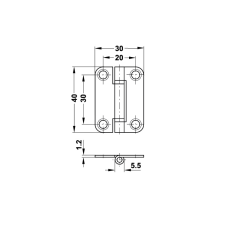 Hafele Koby Yaprak Menteşe Sabit Mil Nikel 30x40mm (10 Adet)