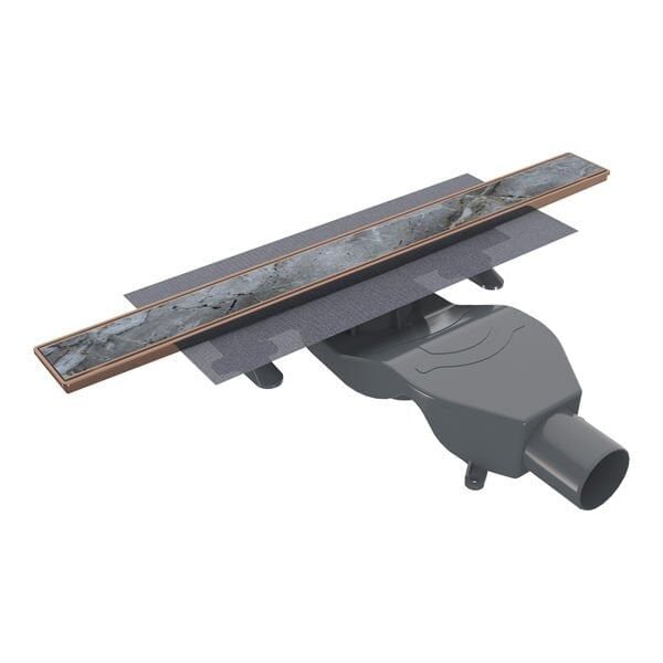 Hafele PUREFLOW Duş Kanalı Yatay 600mm Parlak Rose