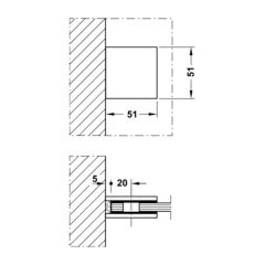 Hafele Cam Tutucu Yuvarlak Krom Parlak 51x51mm