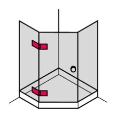 Hafele Duş Menteşe Cam/ Cam 135° Krom P 112x57mm