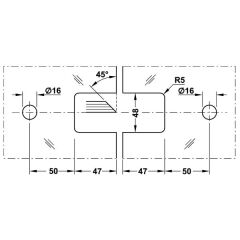 Hafele Duş Menteşe Cam/ Cam 135° Krom P 112x57mm