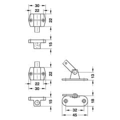 Hafele Star-Stop Düşer Kapak Makası Sol 241Mm