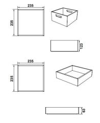 Hafele LEGRO Ahşap Çatal Kaşıklık Koyu Meşe 235x235x63