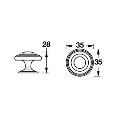 Hafele Düğme Kulp Rebe Parlak Pirinç