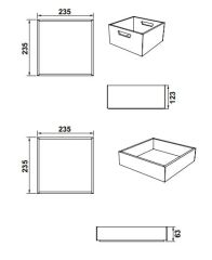 Hafele LEGRO Ahşap Çatal Kaşıklık Koyu Meşe 235x235x123