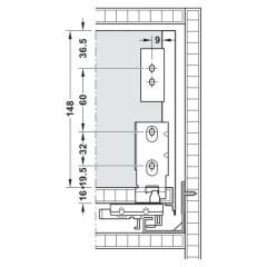 Hafele MATRIX BOX SLIM A30 Yanakant.16/175/450