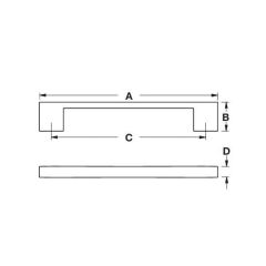 Hafele HAN II Kulp mat siyah 160mm