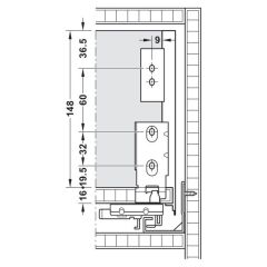 Hafele MATRIX BOX SLIM A30 Yanak ant.16/175/400