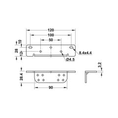 Hafele Meta Montaj Plakası Tezgah Altı