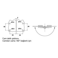 Hafele Cam Menteşesi Cam/Cam Sağ Antik Bronz (1 Çift)