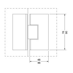 Hafele Cam Menteşe Cam/Cam 135° Krom P. 48x76mm