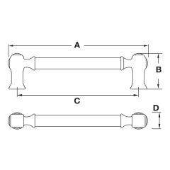 Hafele PARD Antik Gümüş Renk 224 mm Akslı Kulp