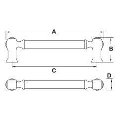 Hafele PARD Antik Gümüş Renk 160 mm Akslı Kulp
