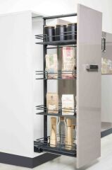 Oscar Teleskopik Kiler Tandem Blum Raylı Antrasit Sepet 125-140x28x51cm