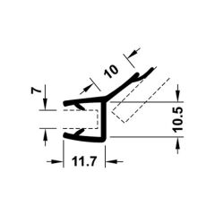 Hafele Cam Kapı Fitili Cam/Cam 135° / 2170mm