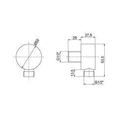 Hafele Raındrop  R Duş Çıkış Dirseği Krom Parlak