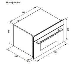 Hafele MAXIMA Kompakt Mikrodalga Fırın Ankastre 34L Siyah