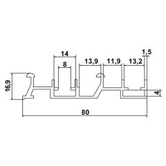 Hafele Prime 90 Üst Ray Alü. Eloksal 3m