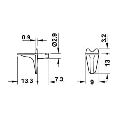 Hafele Raf Pimi Siyah 3Mm  (500 Adet)
