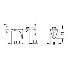 Hafele Raf Pimi Siyah 5Mm (500 Adet)