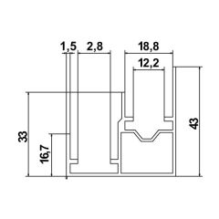 Hafele Ahşap Kayar Kapak Alt Rayı Prime 90 II Alüminyum 2500mm