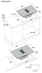 Hafele OPUS PLUS Ankastre İndüksiyonlu + Davlumbaz Entegre Ocak 77cm 2 Flex Siyah