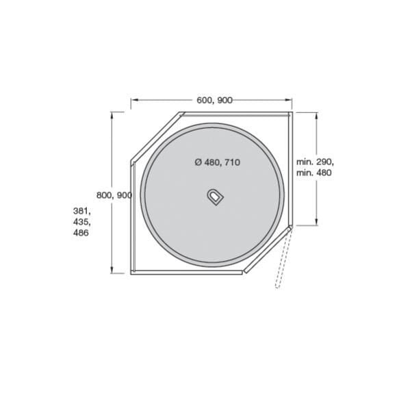 Hafele JET180º Sepet plastik beyaz 70cm