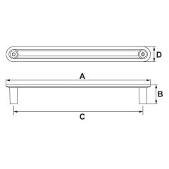 Hafele OLY Mat Siyah Kulp 128 mm Akslı Kulp