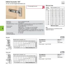 Hafele D. İnce Kapak Menteşesi Ydb 48/6 10-20mm