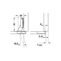 Hafele D. İnce Kapak Menteşesi Ydb 48/6 10-20mm