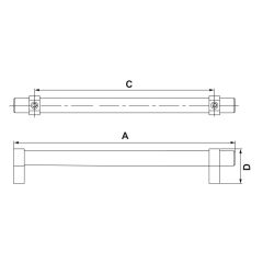 Hafele BRIDGE Mat Siyah Renk 224 mm Akslı Kulp