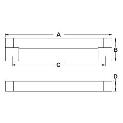 Hafele PALCE Paslanmaz Çelik Renkli 160 mm Akslı Kulp