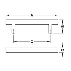 Hafele LINDSEY III Kulp Mat Siyah Renk 224 mm Akslı Kulp