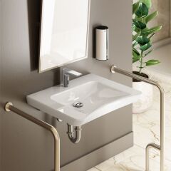 Hafele Banyo Lavabosu Senza 650x560mm Parlak Beyaz Renk