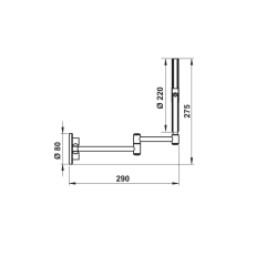 Hafele MUM 04 Makyaj aynası, mat siyah