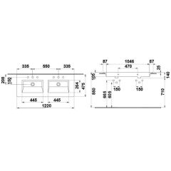 Hafele Banyo Lavabosu Tierra 120 1220x475mm Mat Vizon Renk