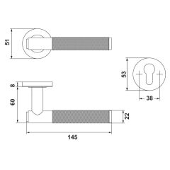 Hafele VERONA II WC (Banyo Tipi), Mat Altın Renk Kapı Kolu