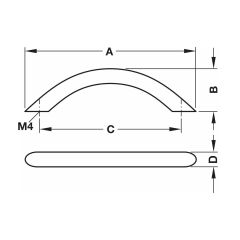 Hafele RAUS PLUS Paslanmaz Çelik Renkli 96 mm Akslı Kulp