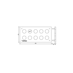 Hafele WOODY Oje/Ruj düzen.255x125x29mm,siyah