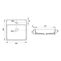 Hafele Banyo Lavabosu Bonita SB 450x450mm Mat Vizon Renk