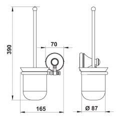 Hafele Tuvalet Fırçası Cali Chrome Duvara Monte Parlak Krom Renk
