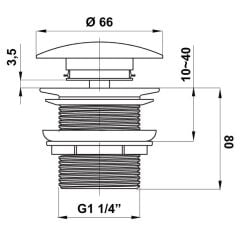 Hafele Pop Up Bas Aç Körüklü Lavabo Sifonu Mat Siyah