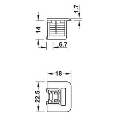 Hafele Rafix 20 Tab S Gövde Gri 19Mm (100 Adet)