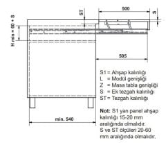 Hafele Çekmece İçi Açılır Ek Tezgah Blade 900mm