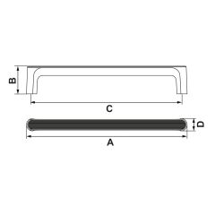 Hafele ROB Antrasit Renk 320 mm Akslı Mobilya Kulp
